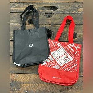 Lululemon Black and Red Graphic Tote Set (2)